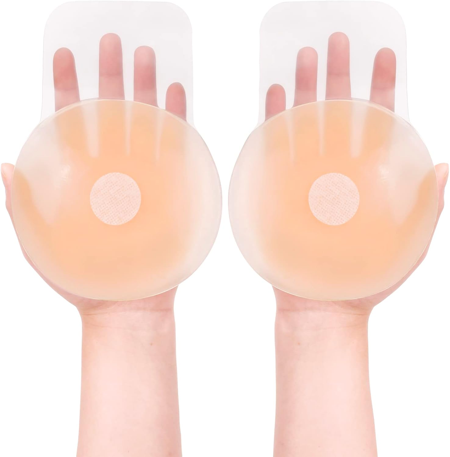 Shintrend Nipple Cover for Women: Silicone Breast Lift Pasties 5.1inch Reusable Adhesive Sticky Bra with Bob Tape